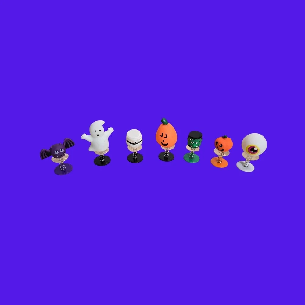 24 Pack Halloween Popper Toys Jump Up Spring Fidget Party Favors Bulk Spooky Set